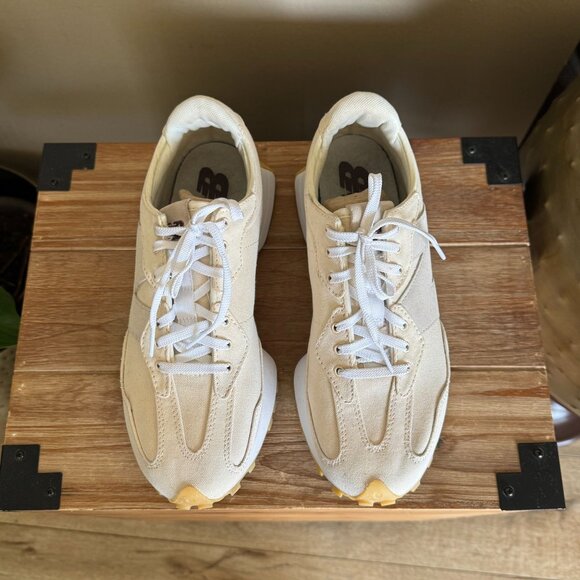 New Balance 327 Linen Sea Salt Gum Sole Low Chunky Sneaker Shoe Size 9.5 - Picture 4 of 17